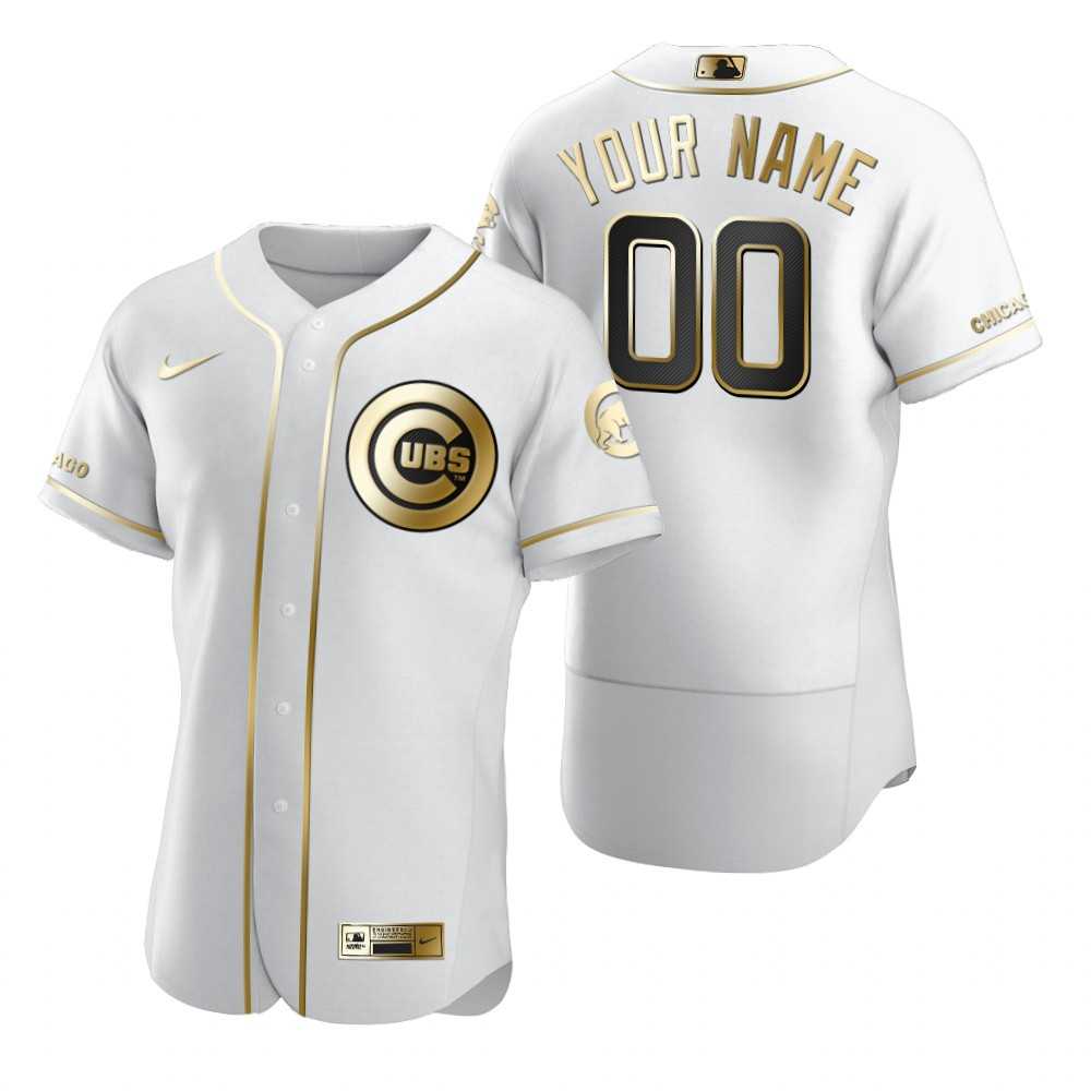 Chicago Cubs Customized Nike White Stitched MLB Flex Base Golden Edition Jersey,We sell and wholesale Chicago Cubs Customized Nike White Stitched MLB Flex Base Golden Edition Jersey on line form chian!
